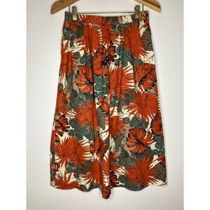 Vintage North Mountain Womens Midi Skirt Tropical Floral Fall Small 26" Waist